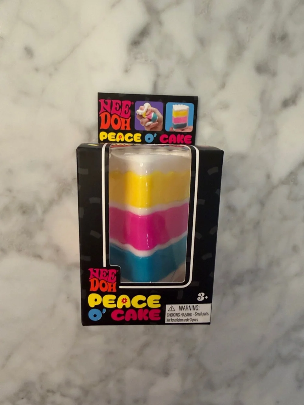NWT Viral Nee Doh Peace O' Cake Soft Cloud Squish Toy - White/Pink/Yellow/Blue - Picture 6 of 6